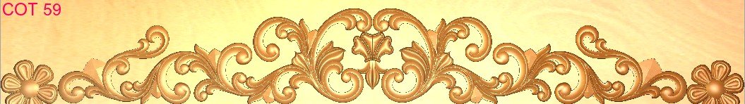 COT DESIGNS - COT-59 Elegant Floral Scrollwork Border 3D Relief Model